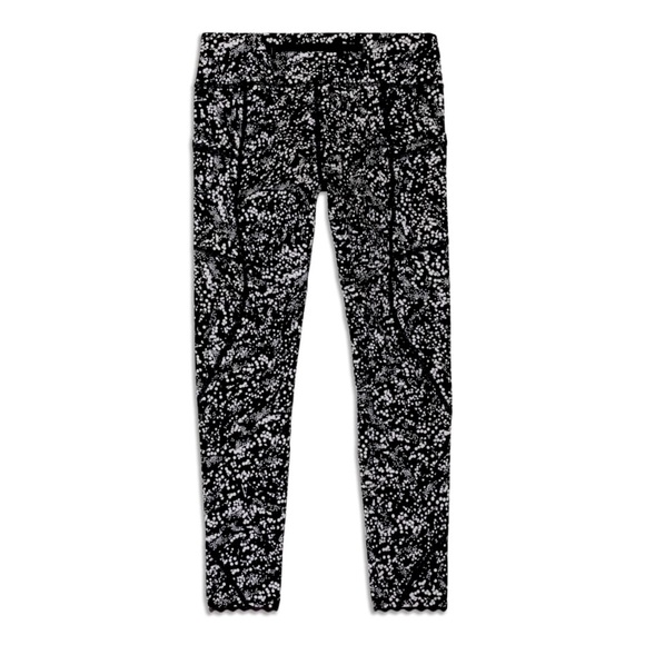 lululemon athletica Pants - Lululemon Tight Stuff Tight Chirasu Black Pattern Size 6
